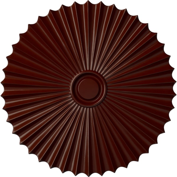 Ekena Millwork Shakuras Ceiling Medallion (For Canopies up to 5 3/4"), 33 7/8"OD x 2"P, Brushed Mahogany CM34SHBMF - main